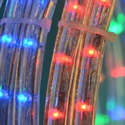 LED rope light installation outdoors
